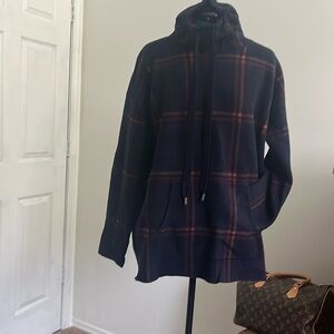 Max Studio Dark Blue Plaid Sweater